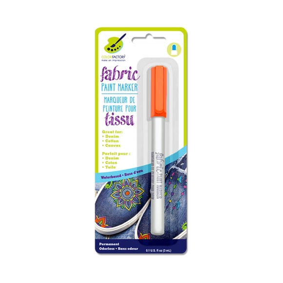 Permanent Fabric Paint Marker (Neon Orange) - Picture 2 of 9